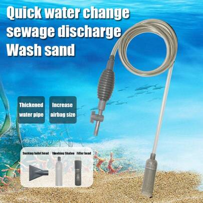 New Fish Tank Water Changer, Washing Sand Machine, Water Pump, Fish Tank Suction Device, Siphon Tube, Manual Water Changer, Toilet