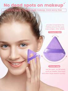 19pcs Makeup Brush Set, Including: 1 Multi-Functional Zipper Waterproof Makeup Bag + 3 Triangle Makeup Sponges + 3 Mini Air Cushion Makeup Sponges + 1 Hair Tie + 2 Bowl Hanging Ropes + 2 Cleansing Sponges + 2 Makeup Brush Cleaning Tools + 1 Face Ice Pack + 1 Silicone Soft Hair Brush + 3 Air Cushion Makeup Sponges - Purple - View 4