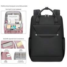 The New Women's Functional Bag Includes A Computer Bag And Super Storage Function. It Is A Must-Have For Business, Travel And School.Material: Oxford Cloth - 2703-Đen - Xem 2