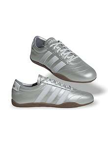 Adidas Grand Court 10 女式运动鞋 透气吸汗 弹性好 百搭 纯色 Logo 易洗速干 运动户外日常步行 女款 银/白 JQ9682 - 銀色/白色 - 查看 2
