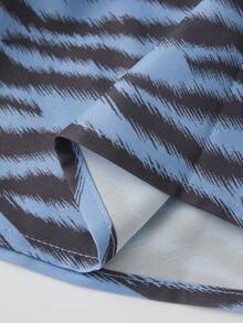 Women's Summer Halter Tops Stylish Front Tie Striped Loose Hem Backless Deep V Neck Sleeveless Vest - 藍色 - 查看 3