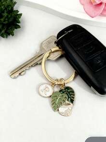 Llavero con diseño de concha de tortuga y hoja de bambú, regalo para niños, llavero del Día de San Valentín, regalo de regreso a la escuela - Verde - Ver 4