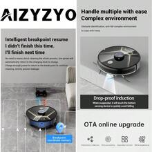 Robot Vacuum Cleaner And Mop 9000Pa Strong Suction 300 Minutes Runtime 280ML Large Electric Control Water Front Wide Angle LDS Lasernavigation Al Intelligent Fullscene Planning BlackGolden - WhitegGolden - View 5