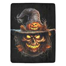 Halloween Scarecrow Blanket   Spooky Decor   Skull Pumpkin - 白色 - 查看 2