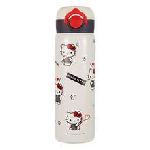 Miniso Hello Kitty Magic Tumbler, 500ml Kawaii Cup With Leak-Proof Push Button Lid - Ideal Gift-Light Grey