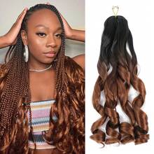 100g/Pack Brown French Curly 24 Inch Soft Braiding Wig, Pre-Stretched Fluffy Wavy Yaki Wig Suitable For Hair Extensions And Braiding - Multicolor - View 23
