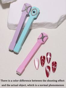 3D恶魔眼磁铁，三合一猫眼效果双线花波法式美甲UV强磁贴，多功能美甲猫眼凝胶磁性工具，适合家庭美甲沙龙DIY - 彩色 - 查看 3