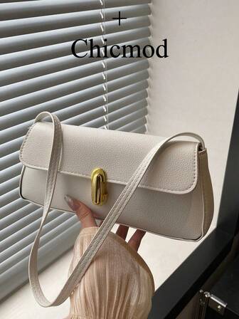 复古仿皮翻盖装饰腋下单肩包，女士适用，适合约会、外出、聚会，也可作钱包使用，尤其适合年轻女性、大学生、新婚夫妇、上班族。是办公室、学校、工作、商务、通勤、户外活动、旅行和野餐的理想之选。