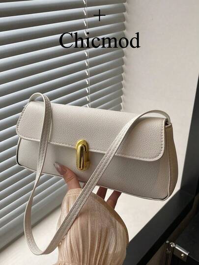 复古仿皮翻盖装饰腋下单肩包，女士适用，适合约会、外出、聚会，也可作钱包使用，尤其适合年轻女性、大学生、新婚夫妇、上班族。是办公室、学校、工作、商务、通勤、户外活动、旅行和野餐的理想之选。