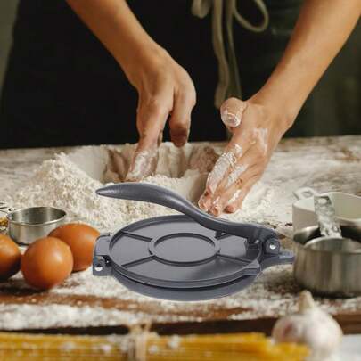 Presse à tortillas de 20 cm de diamètre, fabricant de quesadillas, roti, presse à pâte, presse à pizza, presse à roti, masa roti, machine à chapati pour tortillas de farine argentées