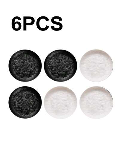 6 صواني دائرية - قطر 15 سم، مثالية لتجمعات العطلات، تخزين الحلوى والمكسرات، متوفرة باللونين الأبيض والأسود، قابلة لإعادة الاستخدام، للاستخدام المنزلي