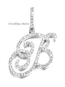1pc Stainless Steel A-Z Letter Necklace, Women's Fashion Necklace, First Letter Commemorative Multifunctional Accessory Necklace - Silver - View 9