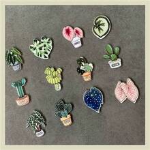 12片/10片/6片/4片/2片/1片 人造植物叶子冰箱贴，趣味厨房和办公室装饰，适用于白板和冰箱，节日礼物，理想礼物，情人节礼物，圣诞节礼物 - 龜竹仙人掌 - 查看 11