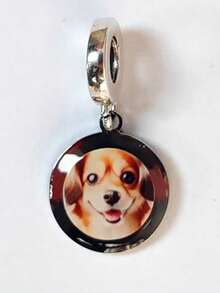 Custom Photo Charms For Bracelets With Birthstone ,925 Silver Plated Pendant Dangle Bead,Personalized Picture Charms For Necklace, Personalized Photo Charms For Women,Anniversaries, Birthday Gift For Her - Silver - View 3