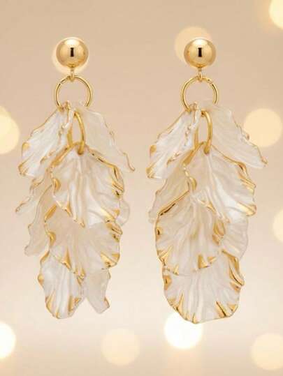 Brinco Pendente de Flores Translúcidas!