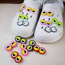 14pcs Colorful PVC Cartoon Frog Eye Hole Shoe Decorations, Shoe Accessories, Frog Ornaments, Children/Student Gift, Christmas Gift - Multicolor - View 4