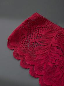 APRSEA 3pcs Women's Feather Lace Semi Transparent Low Waisted Charming Erotic Sexy Thong Soft Comfortable Ladies Sexy Lingerie Panties - Multicolor - View 4