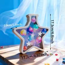 1pc Cute Star Shaped Piggy Bank, Creative "Jellyfish In A Bottle" Piggy Bank, Unique "Flowers And Girl" Piggy Bank, New Year Gift For Family, Friends, Roommates, Classmates, Desktop Decor And Storage, 1pc 3D Water Bottle Shaped Desktop Decor Piece, Acrylic Double-Sided Different Prints, Suitable For Dried Flowers And Artificial Plants, Multi-Functional Decor Piece - Multicolor - View 12