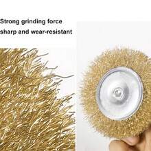 Brass Wire Brush Cup Wheel 10PCS Set For Drill Steel Metal Cleaning Rust Sanding - Champagne - View 7