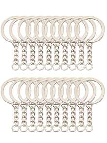 60/30 件金属钥匙扣，简约时尚，适合日常休闲使用，礼物纪念品，汽车配件包饰，学校可爱哥特 Y2k 包饰，带身份证夹的挂绳，汽车配件包饰，圣诞节 - 銀色 - 查看 7