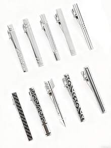 Men's Tie Clip Set, Suitable For Regular Ties, Weddings, Business Ties, Etc.