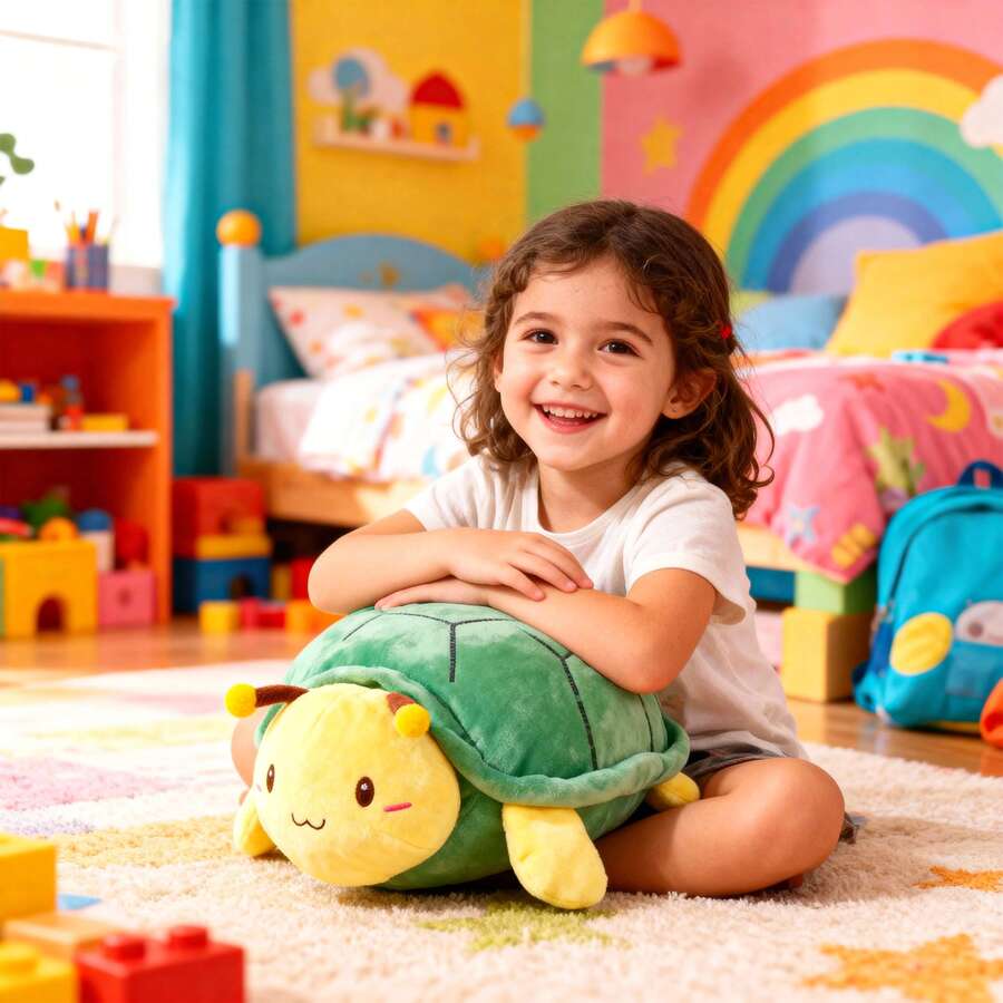 Sea Turtle Cute Plush, Green Soft Stuffed Animal Turtle Plush Pillow, Tortoise Kawaii Plushie Toy For Kids (Green Turtle, 16") - Green - View 1
