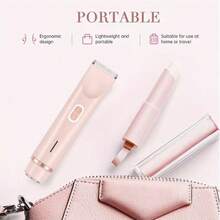 2 In 1 Rechargeable Bikini Trimmer, Women's Shaving Device Electric Razor,  IPX7 Waterproof,400mAh Lithium Battery, Dry And Wet, Men's And Women's Body Hair Remover, USB Rechargeable Lithium Battery, Multi-Purpose Facial Tools, Hair Trimmer, Valentine's Day Gifts For Girlfriends And Lovers - Pink - View 12