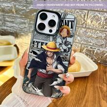 Shanks Theme Pattern Phone Case Compatible With IPhone 17 Pro Max 17 Pro 17 17 Air 16 16 Pro 16 Pro Max 11 11 Pro Max 12 13 14 15 15 Pro Max Cute Cartoon Shockproof Anti-Drop Phone Case Mobile Accessories Cartoon Design High-Quality Printing UV Printing Technology Enthusiasts - 透黑 - 查看 8