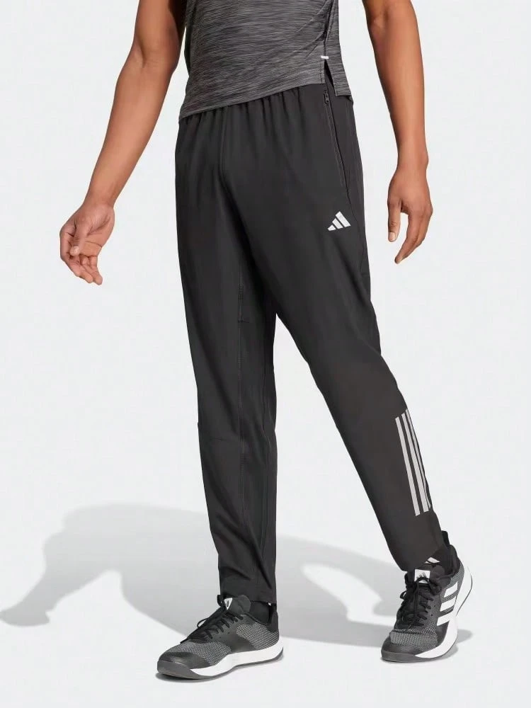 Adidas Gym+ Comfortable Breathable Retro Patchwork Elastic Solid Color Knit Joggers Men's - Black - View 1