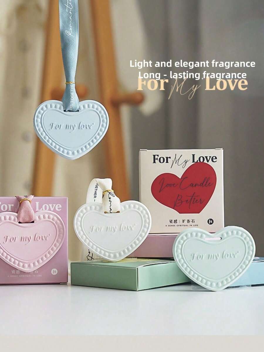 薰衣草香囊吊坠，心形香氛片，情人节礼物，香氛片，装饰吊坠。持久留香，耐用衣物香氛吊坠，适用于衣柜、卧室、汽车、厨房、客厅、衣橱等场所。