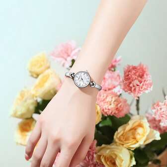  1件 ABORNI 高品质女士时尚小型石英腕表，适合日常佩戴和聚会等各种场合，型号 3012