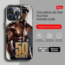 Funda de teléfono de moda del rapero 50 Cent, negra, IMD, colorida, plateada, adecuada para 17 16 15 14 13 12 11 Pro Max. - z9 - Ver 12
