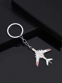 1pc Fashion New Drip Oil Airplane Fighter Shaped Keychain Keyring Pendant Accessory, Suitable For Men And Women Car Key, Bag Decoration And Gift - Silver - View 20