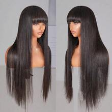 Body Wave Wigs With Bangs Human Hair Wigs For  Women None Lace Front Wigs 200% Density Brazilian Virgin Hair Glueless Machine Made Wig Natural Color(18-38 Inch, Body Wave) - S1 - 查看 6