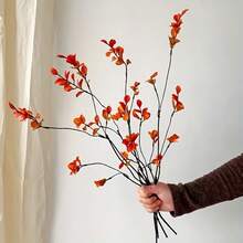 1pc/5pcs/8pcs Artificial Ficus Leaves, Long Stem - Ideal For Flower Arranging, Home & Office Decor - Can Be Used As Vase Filler And Bouquet Accents - Home Decor, Office Decor And Mother's Day Gift - Orange - View 4