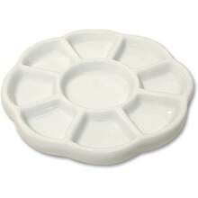 9 Well Porcelain Ceramic Watercolor Paint Palette - Ceramic Mixing Palette Tray Flower Watercolor Dish Gouache Palette For Arts And Crafts Accessories Organizer Mixing Colors 5inch - 9個威爾斯 - 查看 6