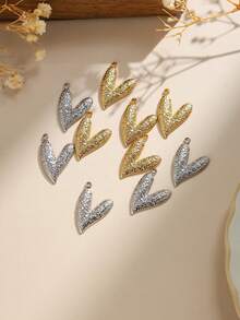 3 قطع/عبوة قلب مطرز ثلاثي الأبعاد بتصميم أنيق من الفولاذ المقاوم للصدأ 304 ، إكسسوارات مجوهرات DIY - إكسسوارات الحب - مشاهدة 1