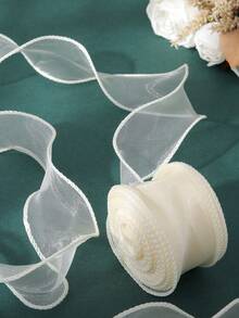 1 Set (9m) Floral Bow Gift Ribbon, Party Decoration Colorful Strings - Beige - View 8