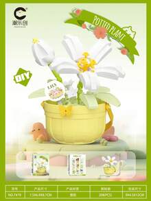 Preserved Flowers In A Flower Basket (Daisies, Roses, Tulips, Carnations, Sunflowers, Lilies, Chrysanthemums, Hibiscus, Hyacinths, Etc.), DIY Birthday Gifts, Particle Building Blocks, Puzzle And Collage Accessories