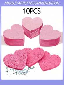 Heart-Shaped Soft Exfoliating Cleansing Sponge, Suitable For Face Cleaning, Massage, Exfoliation, Masking, Makeup Removal - Gentle Scrubbing Deep Cleansing Sponge, Fragrance-Free, Unisex, Travel Essential - Multicolor - View 21