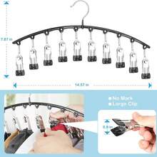 Closet Leggings Organizer, Metal Hangers For Yoga Pants, 2-Pack With 10 Clips, Holds 20 Leggings, Space-Saving Hanging Closet Organizer With Rubber Closet Organizers And Storage, Black - 1 Pack - View 6