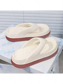 2026 Summer New Women's Thick-Sole Comfortable Eva Flip Flops, Ins-Style Versatile Beach Sandals - Brown - View 11