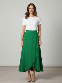 Polka Dot Wrap Pareo Skirt - Green Flag - View 2