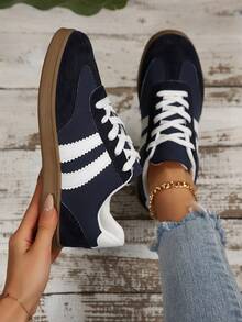 Women's Retro Casual Sports Running Shoes, Flat Sneakers, Vulcanized Shoes, Platform Sports Shoes, Pink Shoes With Rubber Soles Providing Eternal Style, High Comfort, Essential For Ladies - Black - View 3