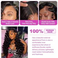 13x6 HD Loose Deep Wave Lace Front Wigs Human Hair Natural Black Pre Plucked With Baby Hair Wigs Brazilian Human Hair Bleached Knots With Baby Hair Nature Black Glueless Frontal Wigs Curly Frontal Wigs Human Hair Bleached Knots With Baby Hair Nature Black Christmas Gifts - Natural Black - View 8