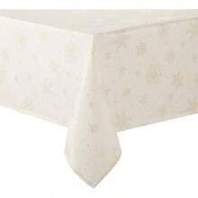 - Mantel de Navidad de 60x 104 pulgadas, mantel rectangular de copo de nieve para Accin de Gracias, da festivo, color crema y dorado serie de vidrio - 35 x 25 cm (Rectangular) + Copo de nieve Agnes-gold - Ver 2