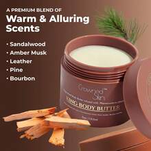 Crowned Skin King Cologned Body Butter Duo Set | Warm And Sensual Scent | Blended With Sandalwood & Leather | Infused With Organic Shea & Mango Butters | Moisturizing Formula With All-Day Fragrance | 5oz,Winter Christmas Gifts - 駝色 - 查看 4