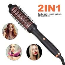 RAF Escovas de cabelo profissionais, chapinhas, escovas alisadoras resistentes ao calor, ferros de engomar multifuncionais para alisar e enrolar, ferros de enrolar iônicos negativos para dar volume, e escovas de modelagem com múltiplas temperaturas para dar volume são todos adequados como presentes para mulheres, incluindo presentes de feriados. - Visão 2