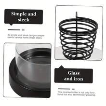 1pc Incense Holder With Thick Metal Base & Clear Glass Bowl - Stable, Shake-Free Design For Yoga Rooms, Home Decor, And Meditation Spaces Incense Holder - Multicolor - View 7