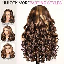 BMNH 【250% 密度】蜜金色挑染侧分 6x5 蕾丝前假发 预剪蕾丝 即戴即用 真人发假发 - SP4/27 - 查看 7